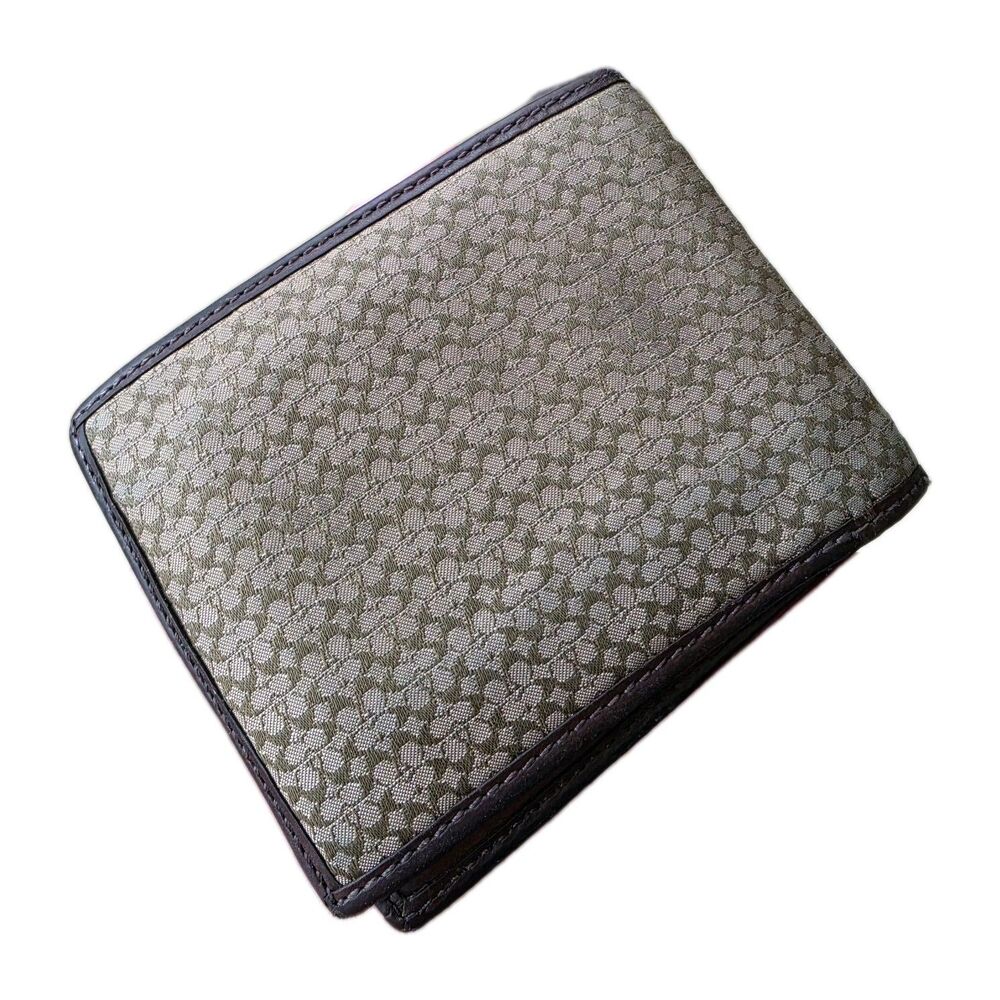 Coach Men’s Thin Bifold Wallet Genuine Leather Card Holder - Picture 3 of 13